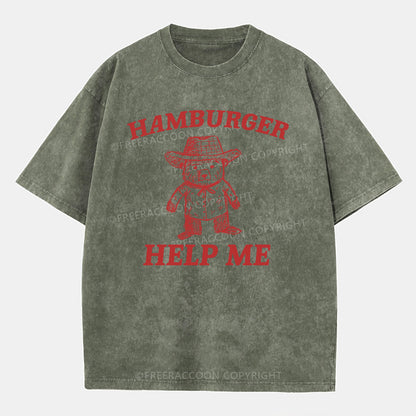 Vintage Hamburger Help Me Washed T-Shirt