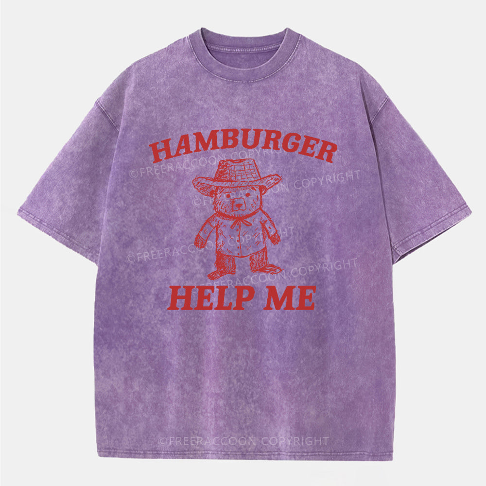 Vintage Hamburger Help Me Washed T-Shirt