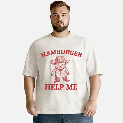 Vintage Hamburger Help Me Washed T-Shirt