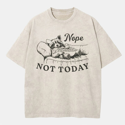 Vintage Nope Not Today Washed T-ShirtT-Shirt,Washed TS,2502M,Siena,250225,Humor,Animal,zichao,Raccoon