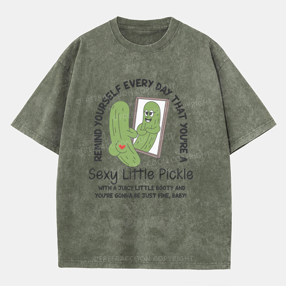 Vintage Remind Yourself Every Day That You’Re A Sexy Little Pickle Washed T-Shirt