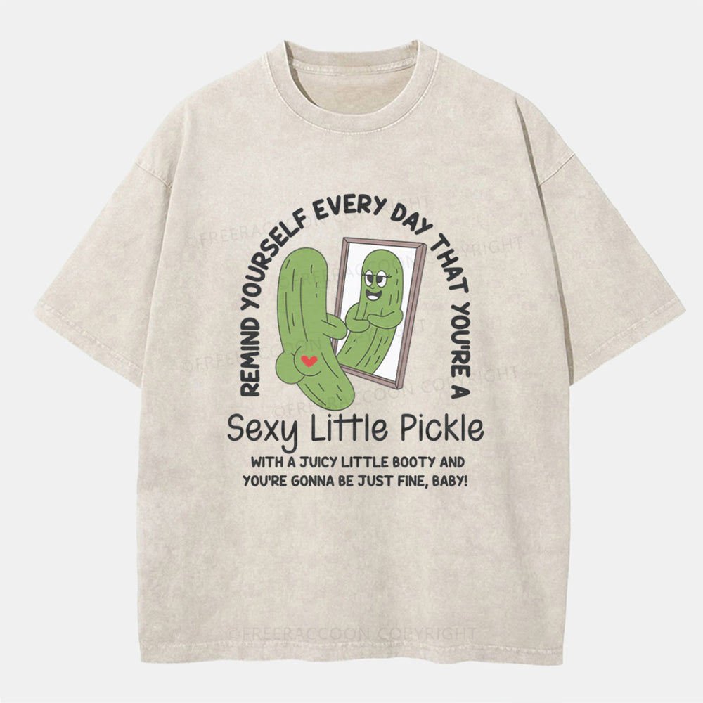 Vintage Remind Yourself Every Day That You’Re A Sexy Little Pickle Washed T-Shirt