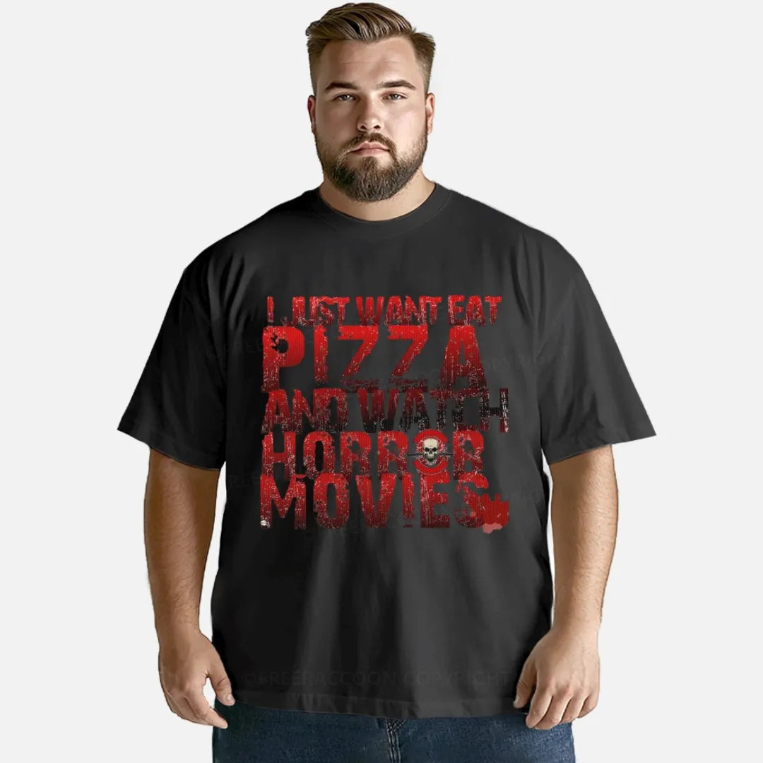 Vintage I Just Want Eat Pizza And Watch Horror Movies Classic T-Shirt