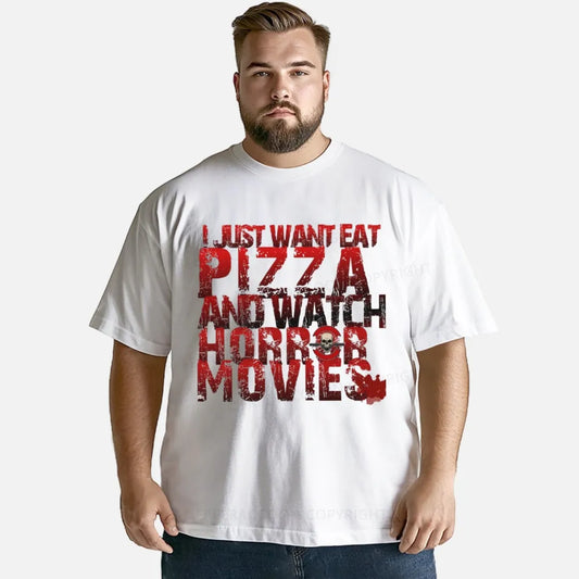 Vintage I Just Want Eat Pizza And Watch Horror Movies Classic T-Shirt