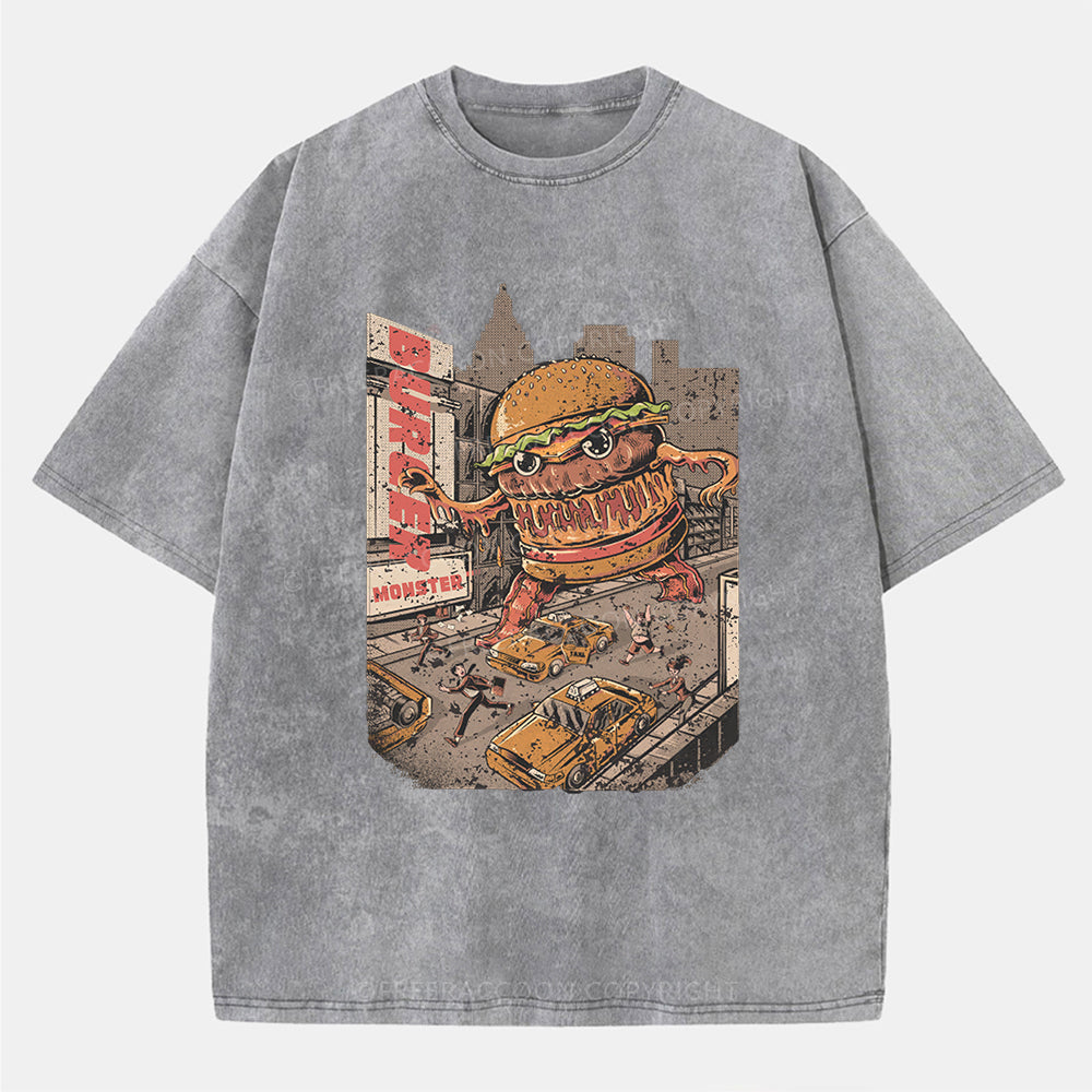 Vintage Burger Monster Washed T-Shirt