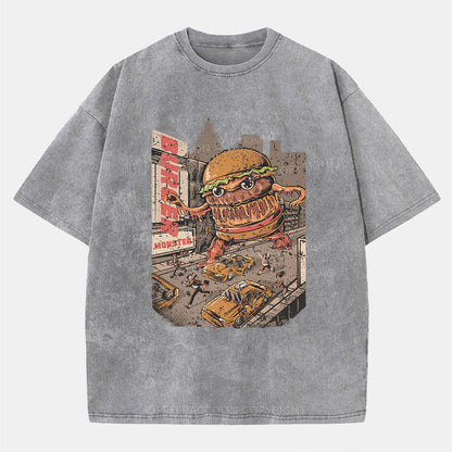 Vintage Burger Monster Washed T-Shirt