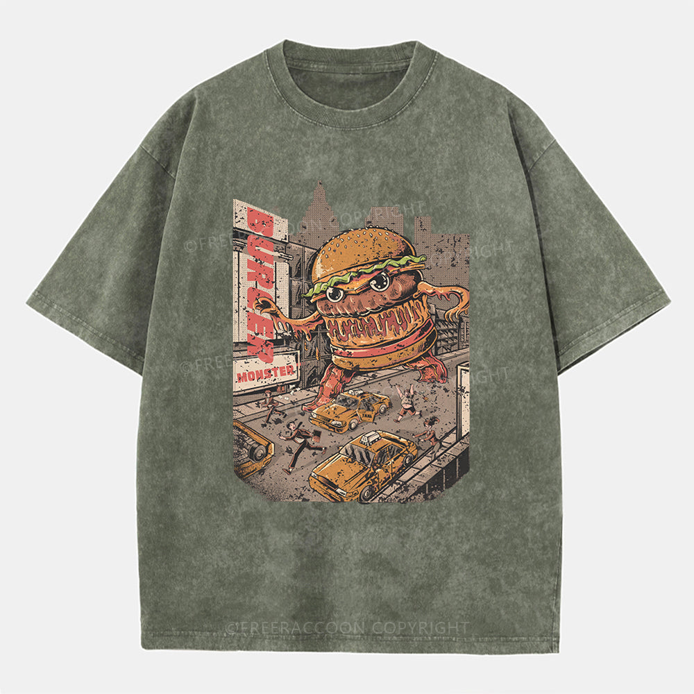 Vintage Burger Monster Washed T-Shirt