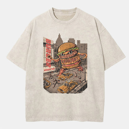 Vintage Burger Monster Washed T-Shirt