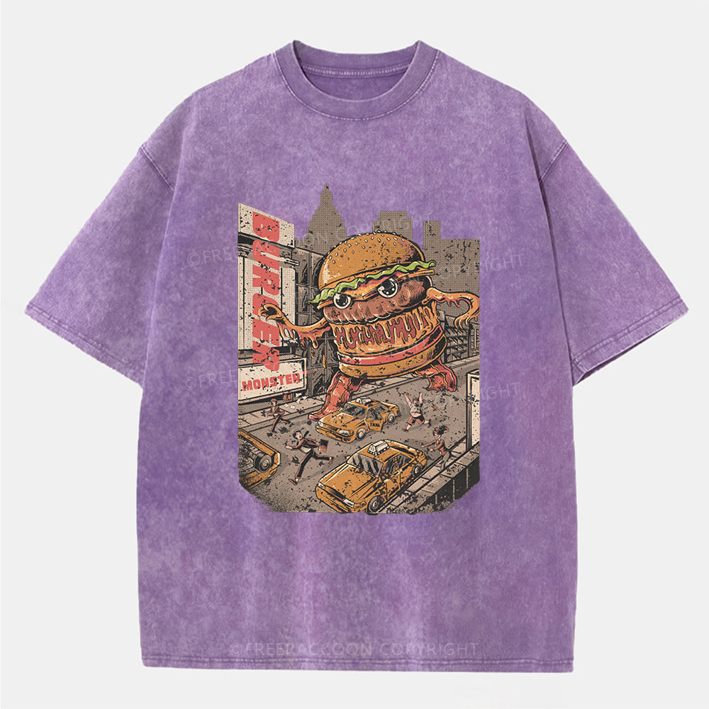 Vintage Burger Monster Washed T-Shirt