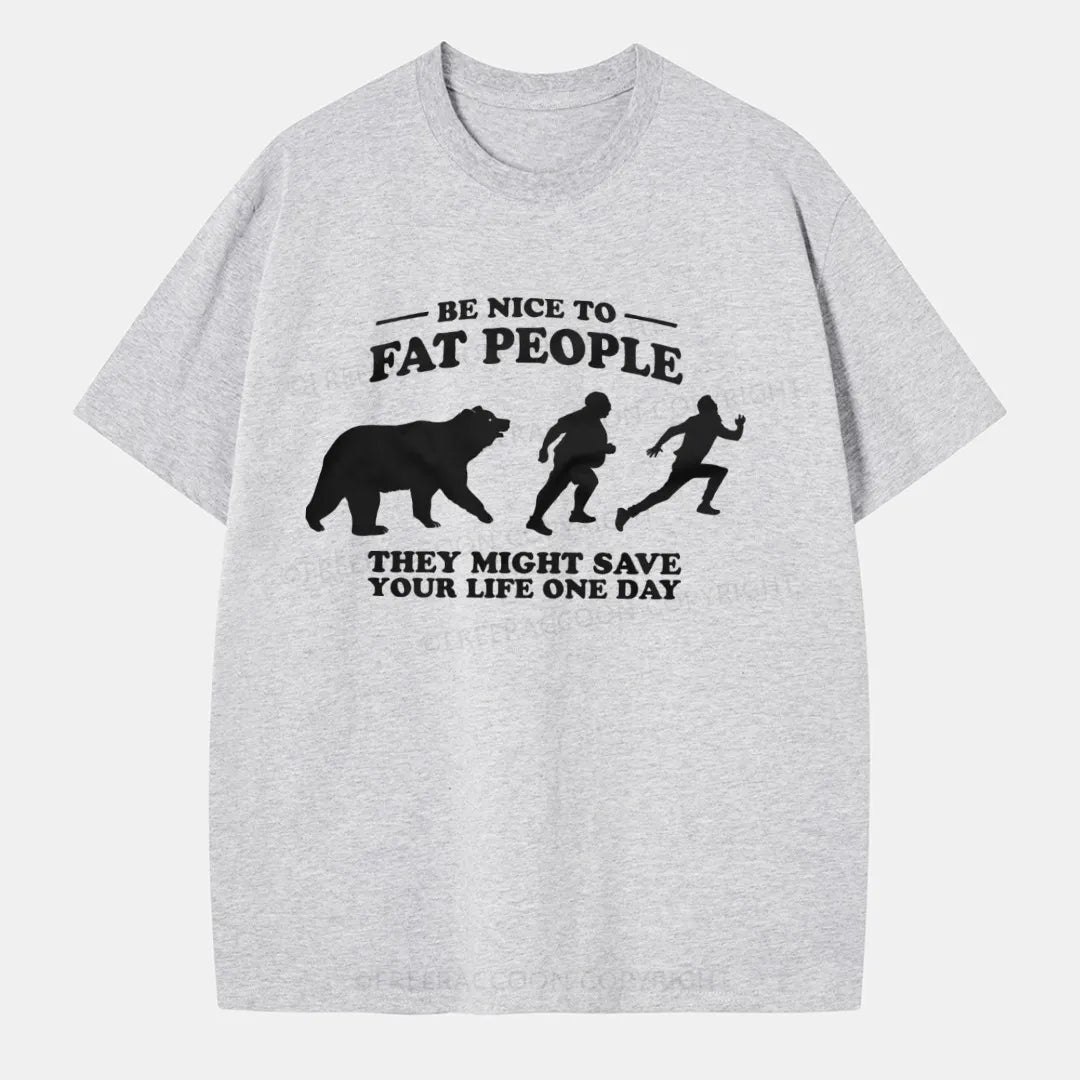 Vintage Be Nice To Be Fat People Classic T-Shirt