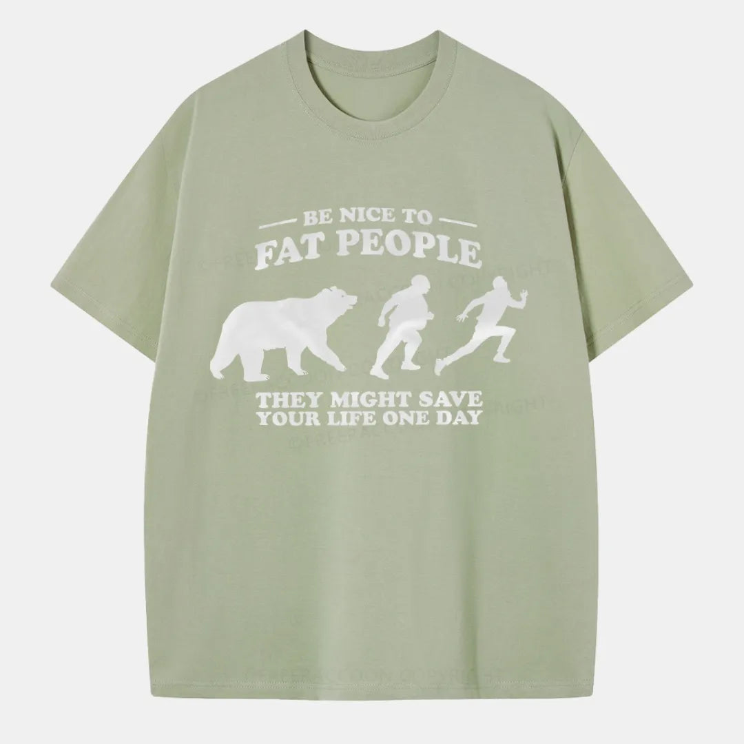 Vintage Be Nice To Be Fat People Classic T-Shirt