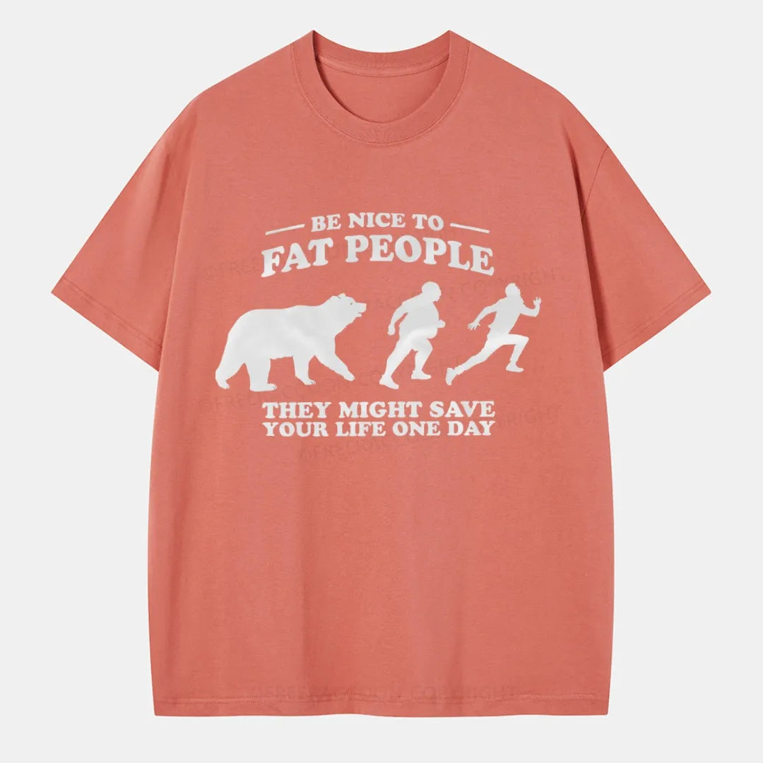 Vintage Be Nice To Be Fat People Classic T-Shirt