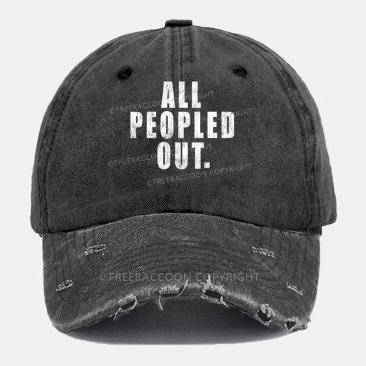 Vintage All Peopled Out Ripped Washed Cap