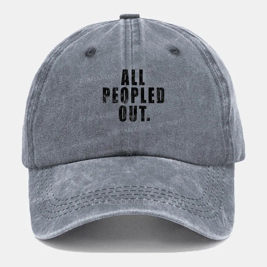 Vintage All Peopled Out Washed Cap