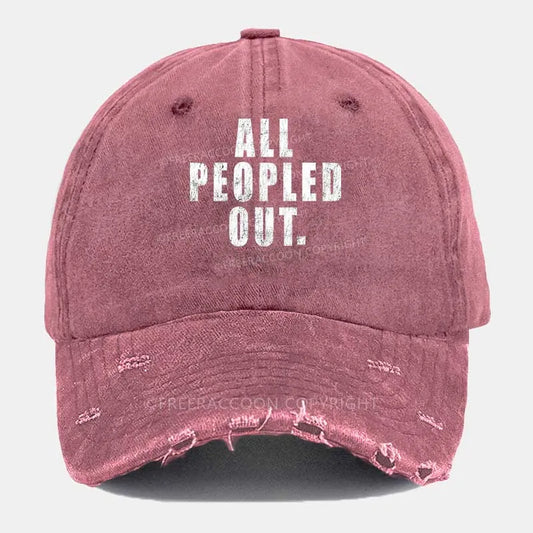 Vintage All Peopled Out Ripped Washed Cap