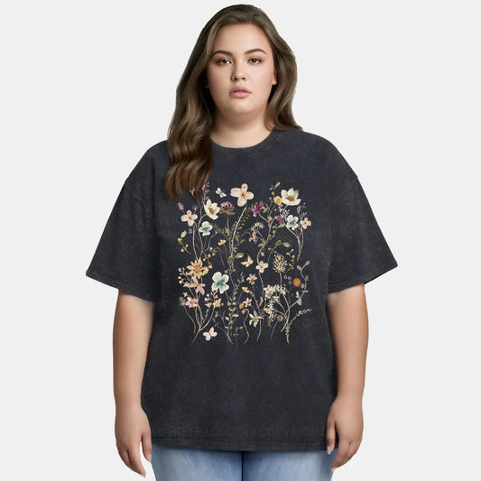 Vintage Boho Wildflowers Washed T-Shirt