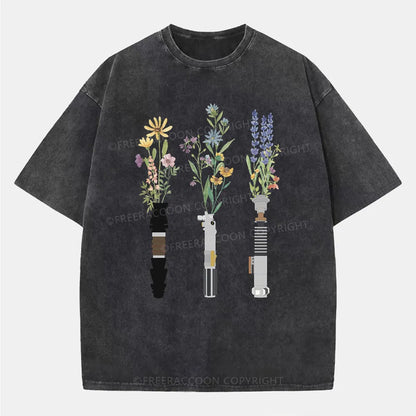 Vintage Floral Lightsaber Washed T-Shirt