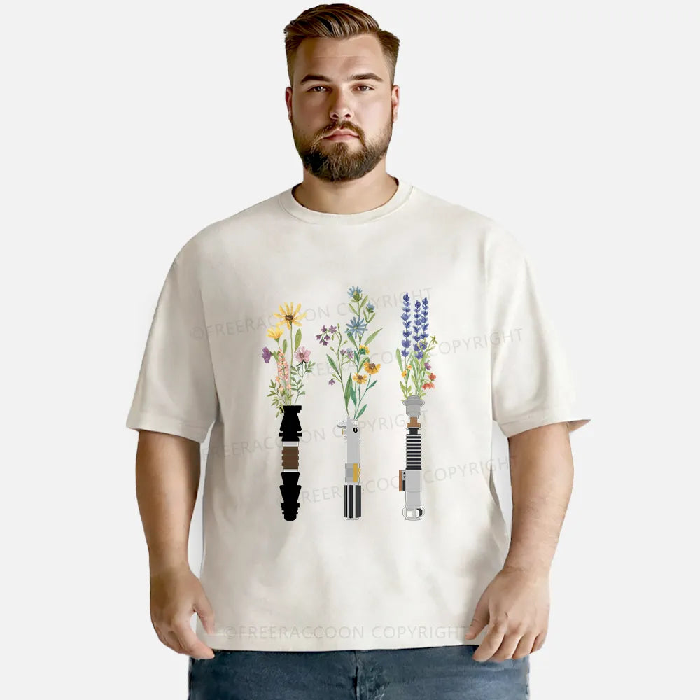 Vintage Floral Lightsaber Washed T-Shirt