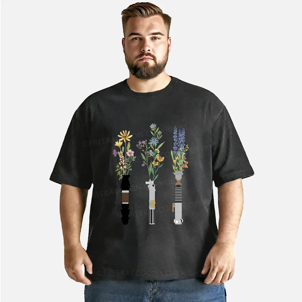 Vintage Floral Lightsaber Washed T-Shirt