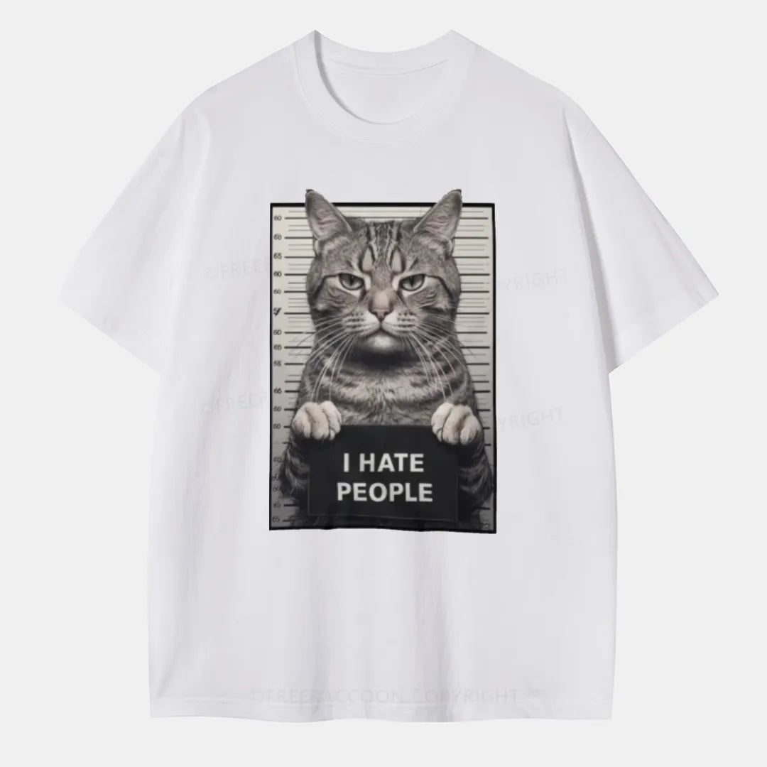 Vintage I Hate People Cat Classic T-Shirt