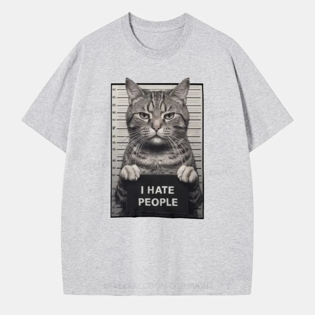 Vintage I Hate People Cat Classic T-Shirt