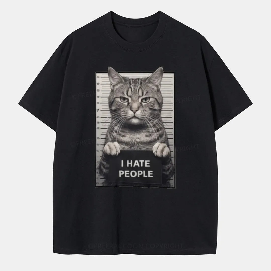 Vintage I Hate People Cat Classic T-Shirt