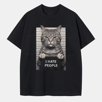 Vintage I Hate People Cat Classic T-Shirt