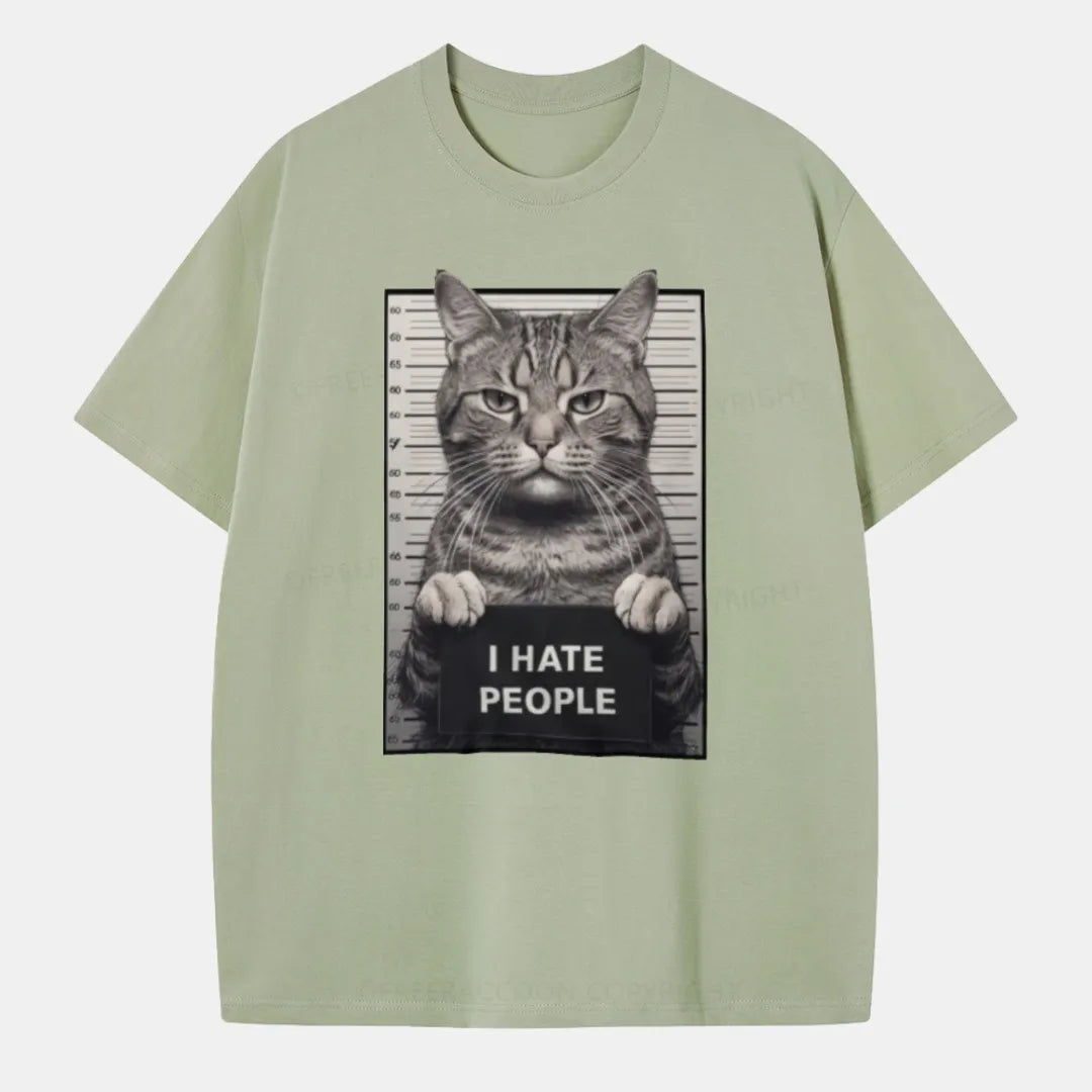 Vintage I Hate People Cat Classic T-Shirt