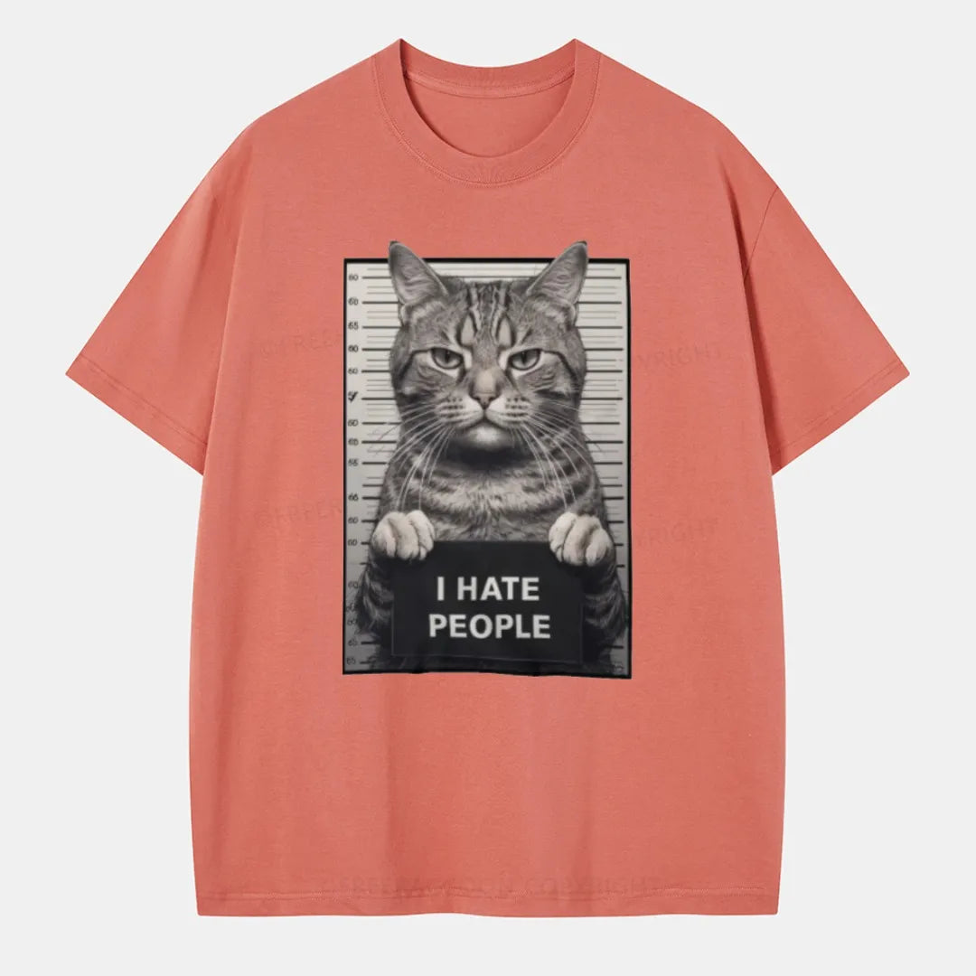 Vintage I Hate People Cat Classic T-Shirt