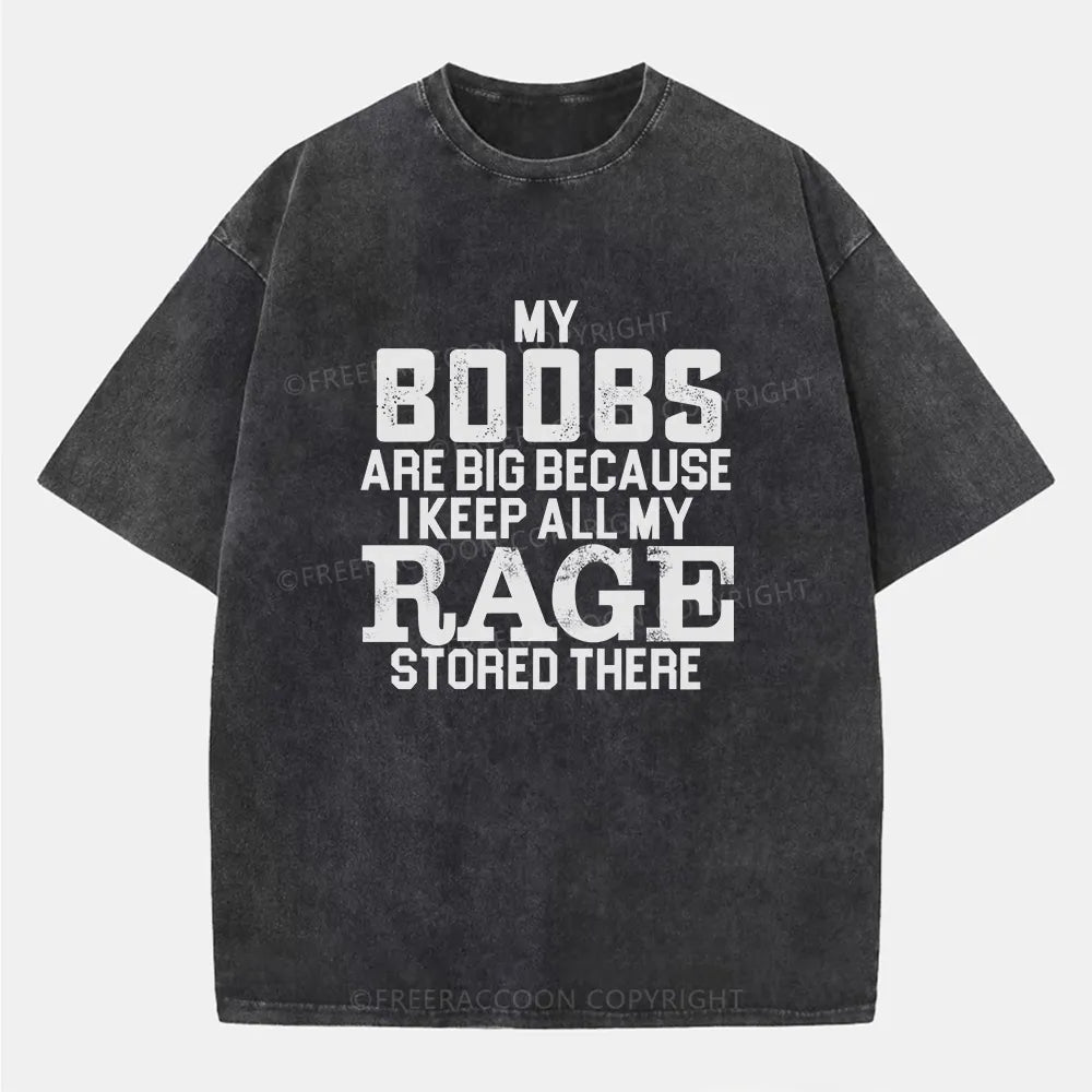 Vintage My Boobs Are Big Washed T-Shirt