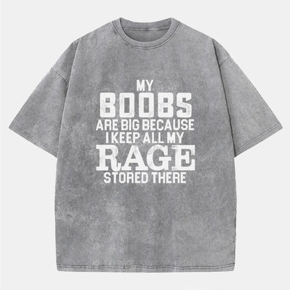 Vintage My Boobs Are Big Washed T-Shirt