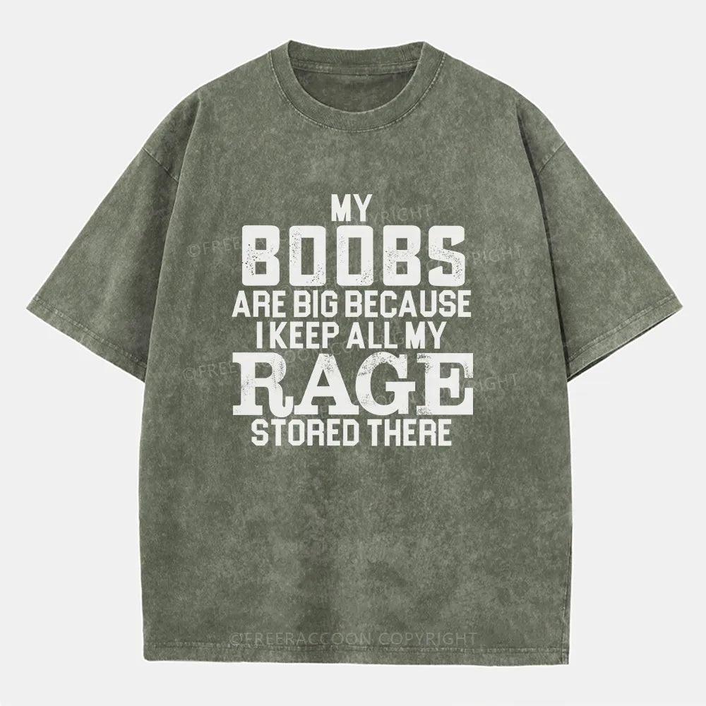 Vintage My Boobs Are Big Washed T-Shirt