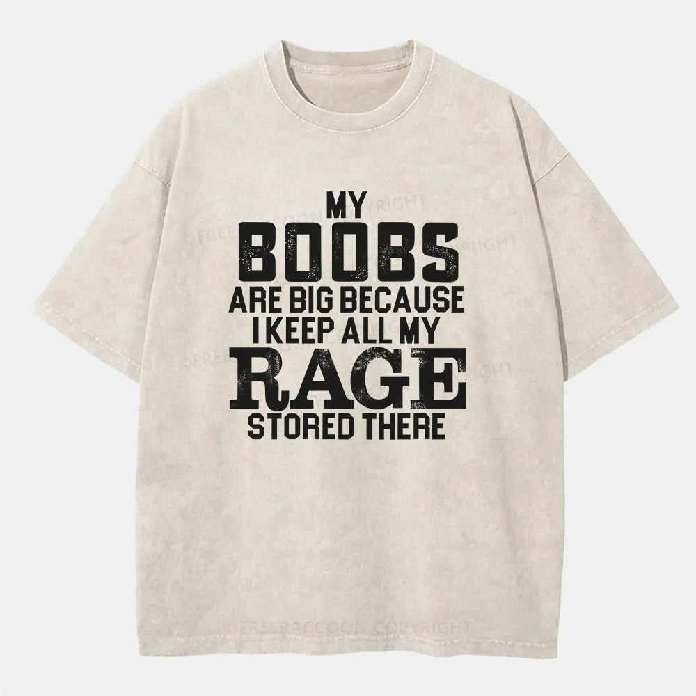 Vintage My Boobs Are Big Washed T-Shirt