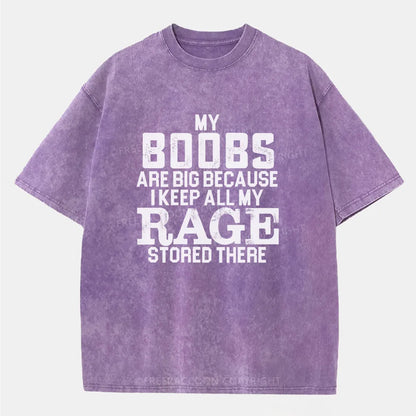 Vintage My Boobs Are Big Washed T-Shirt