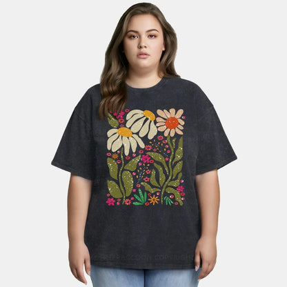 Vintage Hippie Flower Washed T-Shirt