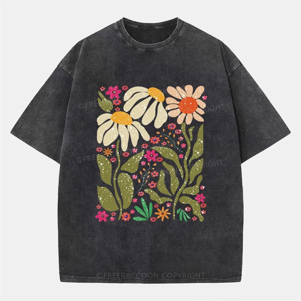 Vintage Hippie Flower Washed T-Shirt