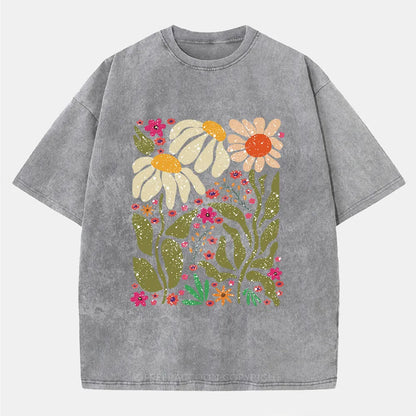 Vintage Hippie Flower Washed T-Shirt