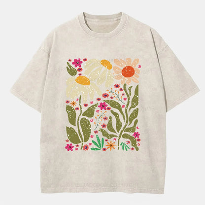 Vintage Hippie Flower Washed T-Shirt