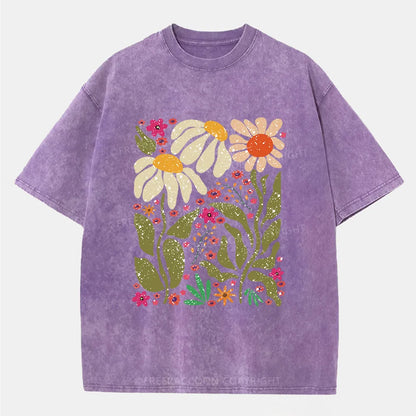 Vintage Hippie Flower Washed T-Shirt