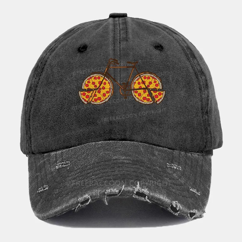 Vintage Pedal And Pizza Ripped Washed Cap