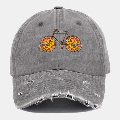 Vintage Pedal And Pizza Ripped Washed Cap