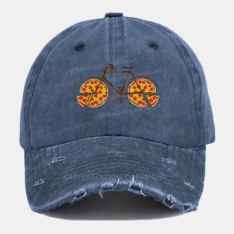 Vintage Pedal And Pizza Ripped Washed Cap