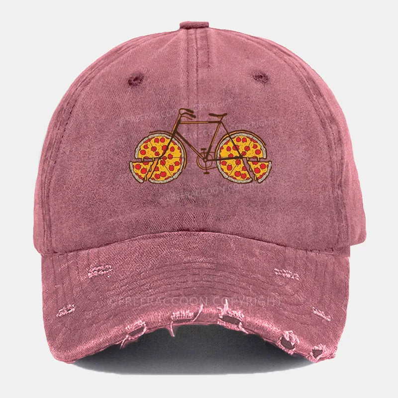 Vintage Pedal And Pizza Ripped Washed Cap