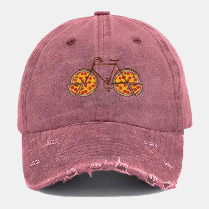 Vintage Pedal And Pizza Ripped Washed Cap