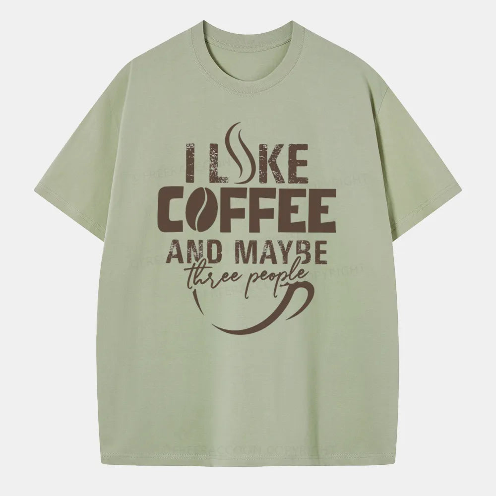 Vintage I Like Coffee And Maybe Three People Classic T-Shirt