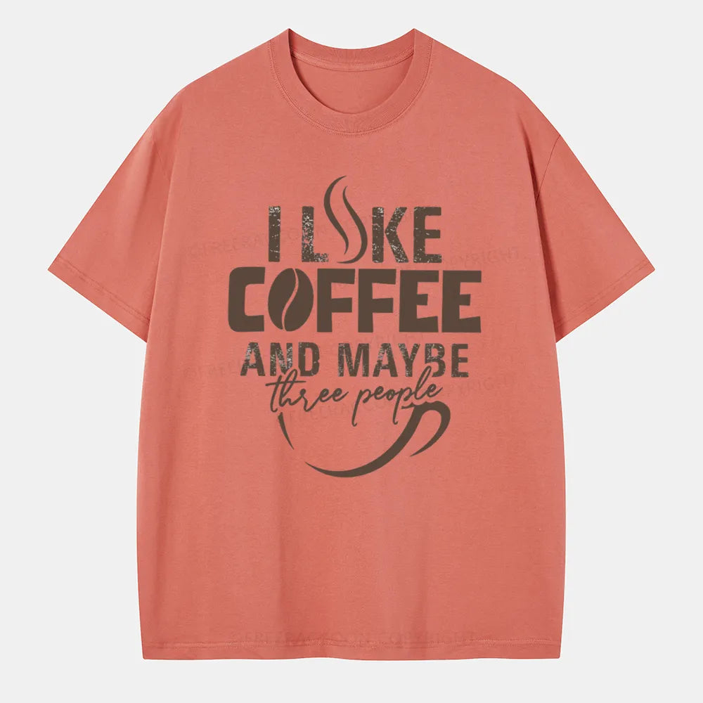 Vintage I Like Coffee And Maybe Three People Classic T-Shirt