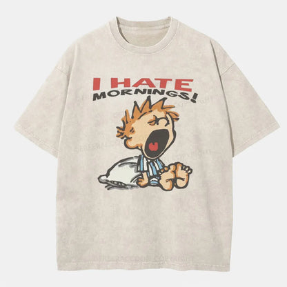 Vintage I Hate Mornings Washed T-Shirt