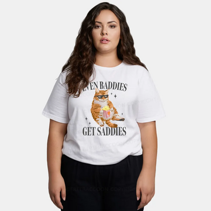 Vintage Cat Even Baddies Get Saddies Classic T-Shirt