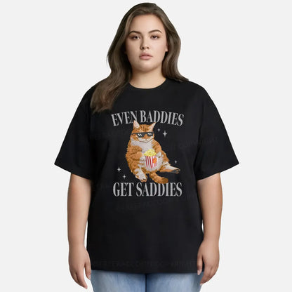 Vintage Cat Even Baddies Get Saddies Classic T-Shirt