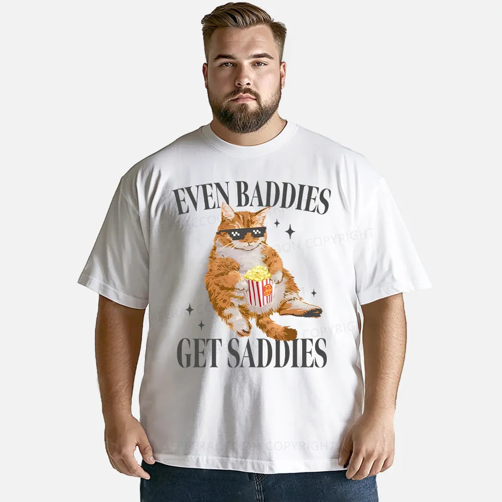 Vintage Cat Even Baddies Get Saddies Classic T-Shirt